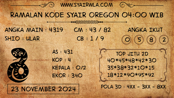 Prediksi Oregon 04:00 WIB